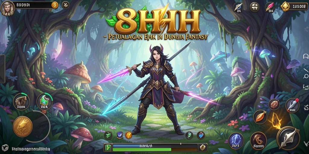 Screenshot utama 8HHH menampilkan pertempuran antar karakter RPG yang menarik.
