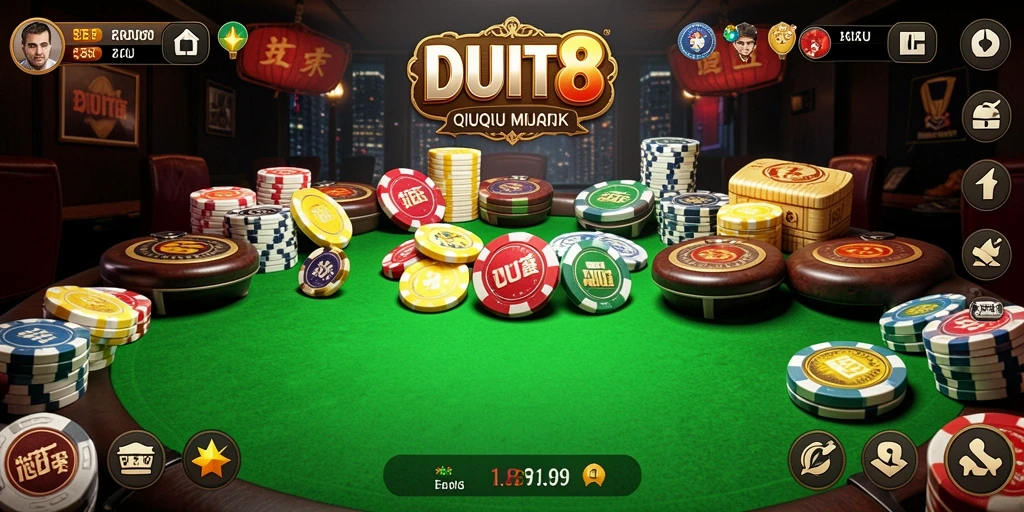 Tampilan menarik dari gameplay QiuQiu di DUIT8.