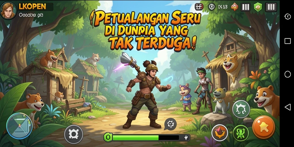 Tangkapan layar LKOPEN menampilkan pemain menjelajahi dunia petualangan yang menakjubkan.
