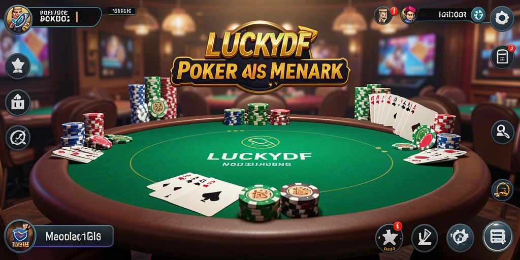 Screenshot LUCKYDF menunjukkan gameplay seru dan interaktif Poker.