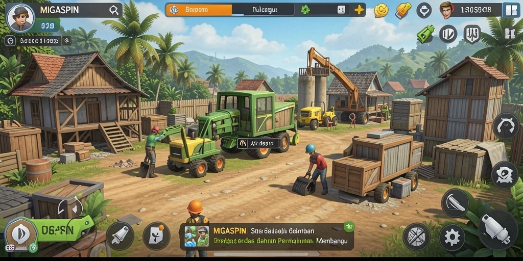 Tampilan gameplay <strong>MIGASPIN</strong> yang menarik dan dinamis.