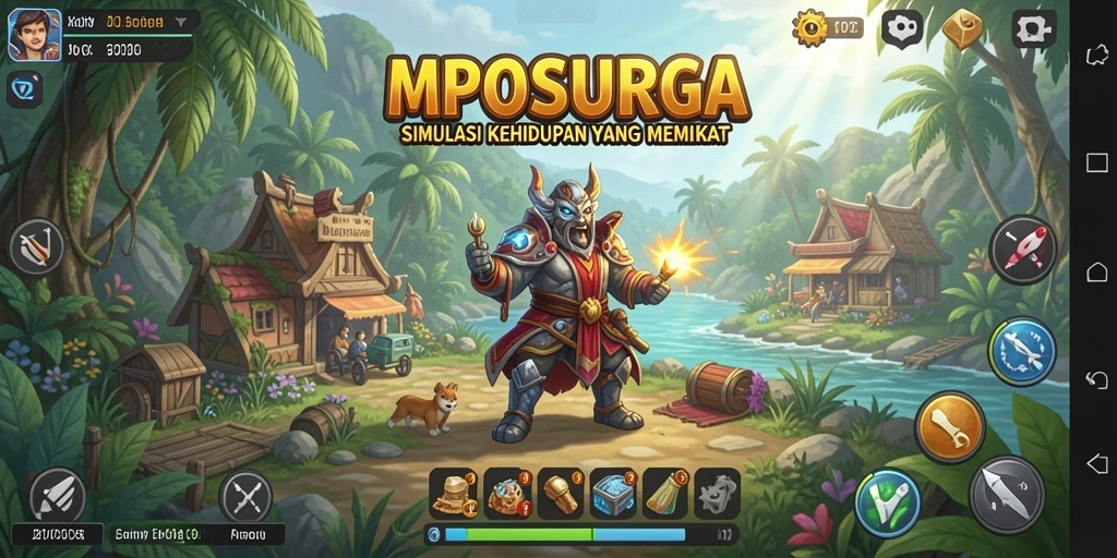 Screenshot MPOSURGA menampilkan gameplay simulasi yang mendalam.