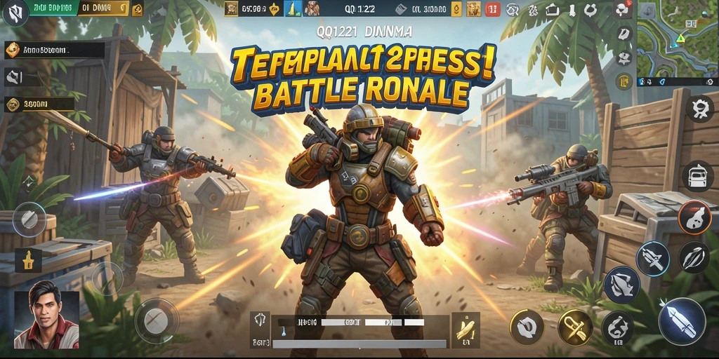 Tampilan seru dari gameplay <strong>QQ1221</strong> dalam pertempuran Battle Royale.
